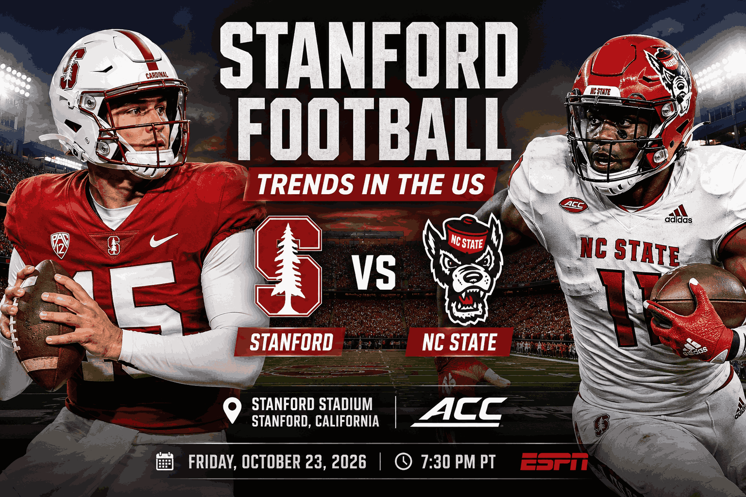 Stanford Football Trends in the US as Stanford Faces NC State in College Football Showdown